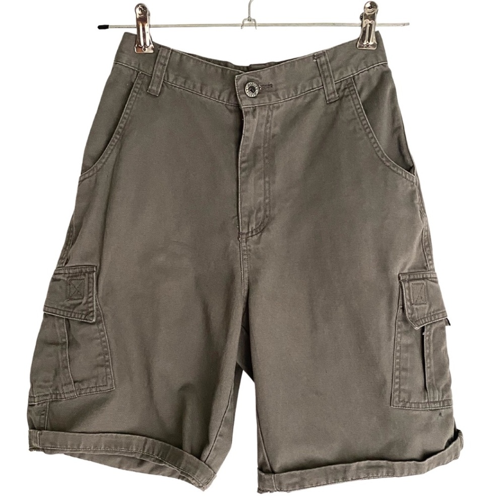 Rusty Men’s Grey 100% Cotton Cuffed Cargo Shorts [US 24]